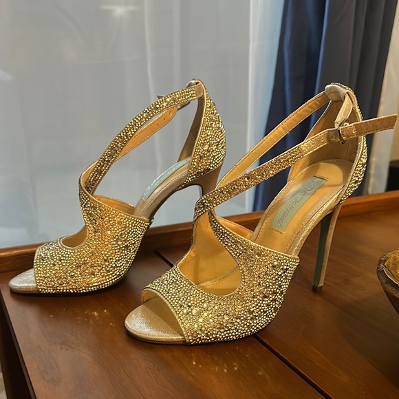 Blue by Betsy Johnson Strappy Heels with Rhinestones - Picture 7 of 9